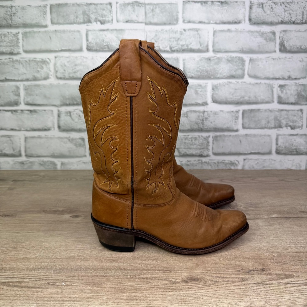 Old West Western Cowboy Leather Boots Size 2.0 D